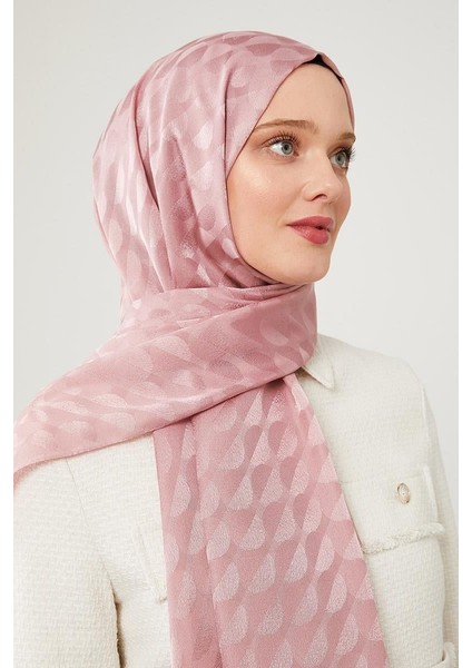 Pudra Ay Desen Jakarlı Elegance Şal modelleri
