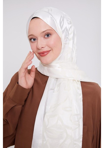 Ekru Yonca Desen Deluxe Devore Şal modelleri