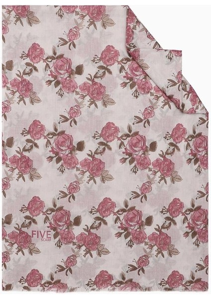 Şeker Pembesi Relax Büyük Çiçekli Şal