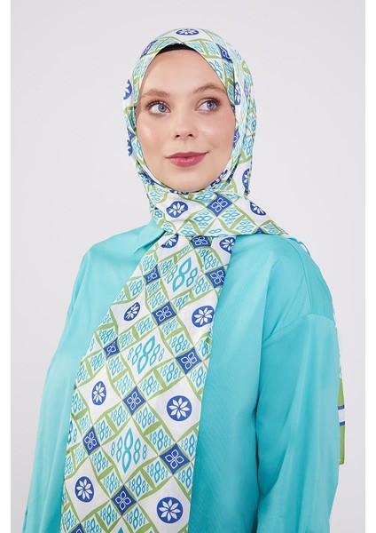 Çimen Yeşili Damla Desen Brand Şal