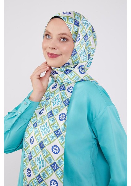 Çimen Yeşili Damla Desen Brand Şal modelleri