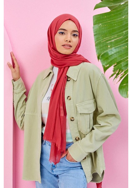 Koyu Fuşya Olay Pamuk Şal