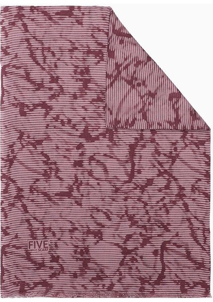 Fuşya Relax Mermer Desen Şal