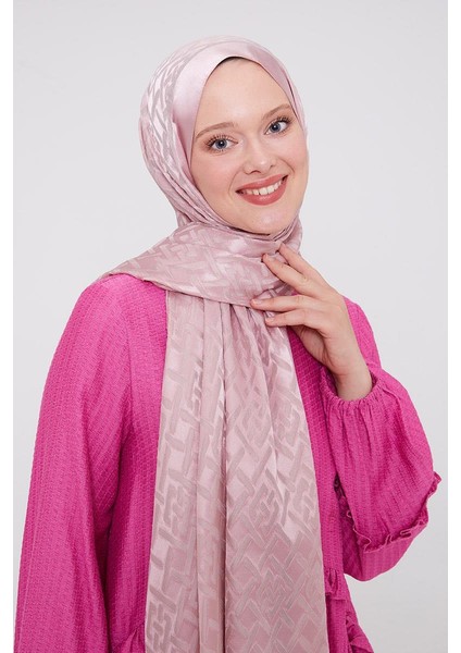 Pembe Geometrik Desen Deluxe Devore Şal fiyatları