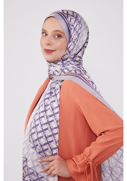 Gümüş Şeritli Halka Desen Brand Şal fiyatları