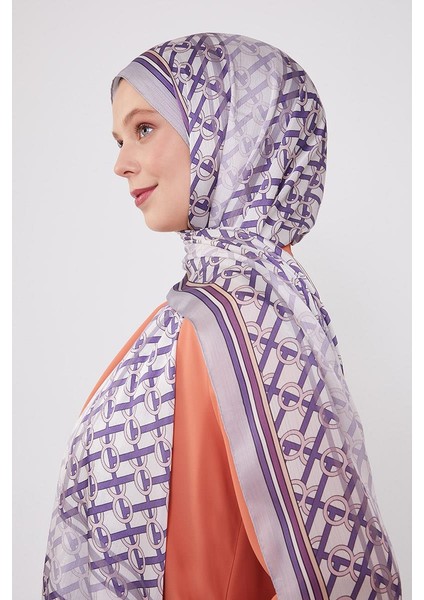 Gümüş Şeritli Halka Desen Brand Şal modelleri