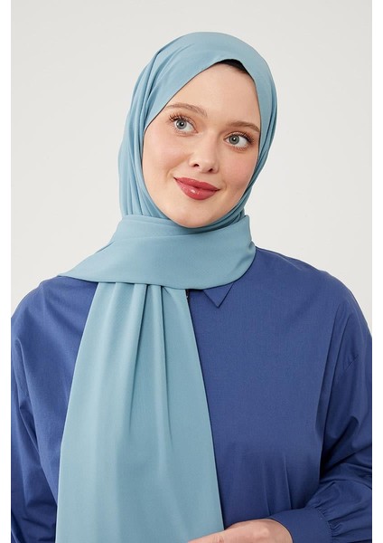 Buz Mavisi Medine İpeği Şal