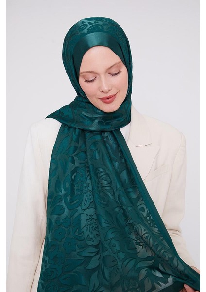 Zümrüt Çiçek Desen Deluxe Devore Şal modelleri