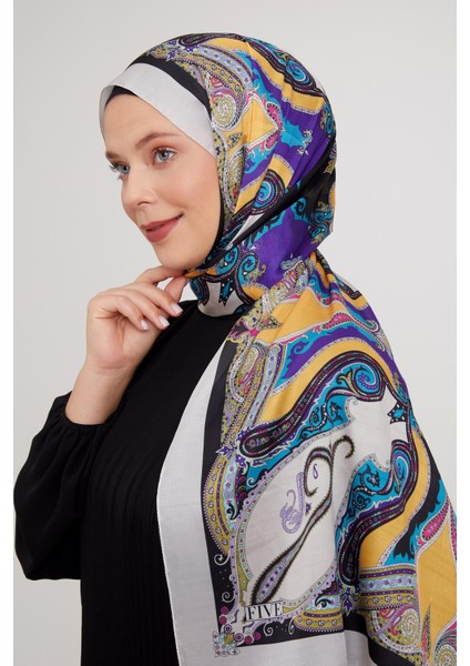 Bej Etnik Çini Desen Vual İpek Şal fiyatları