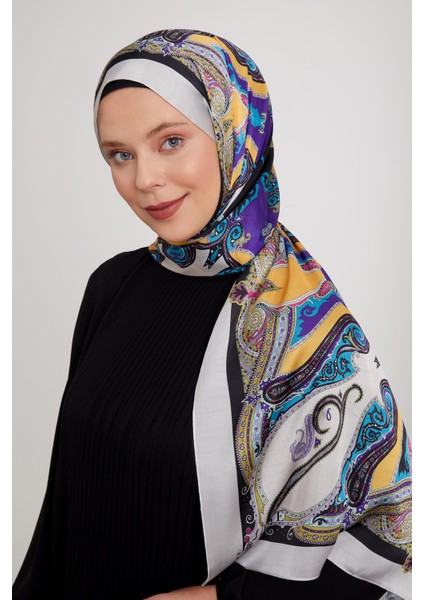 Bej Etnik Çini Desen Vual İpek Şal modelleri