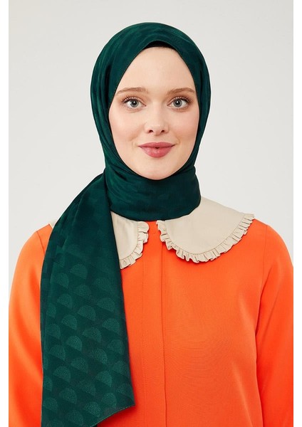 Zümrüt Ay Desen Jakarlı Elegance Şal