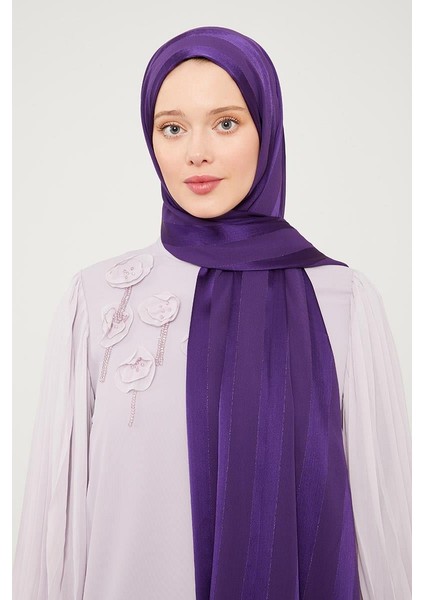 Mor Sim Şeritli Tokyo Şal