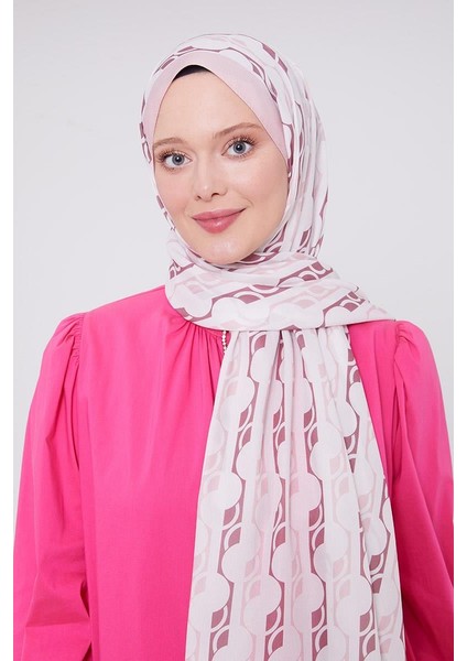 Pudra Geometrik Desen Mono Şal