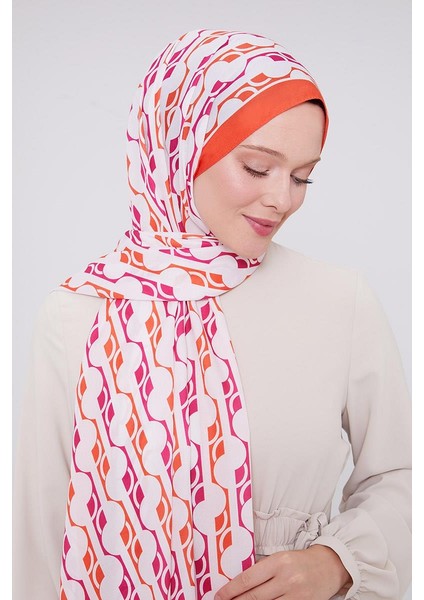 Turuncu Geometrik Desen Mono Şal fırsatları