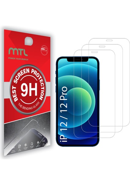 Iphone 12/12 Pro Uyumlu Kırılmaz Ekran Koruyucu Cam 3'lü Set