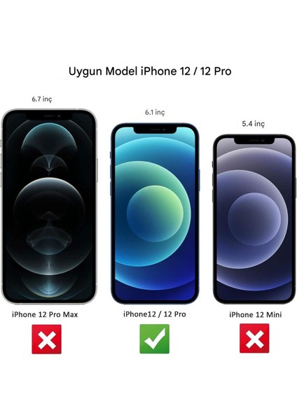 Iphone 12/12 Pro Uyumlu Kırılmaz Ekran Koruyucu Cam 3'lü Set modelleri