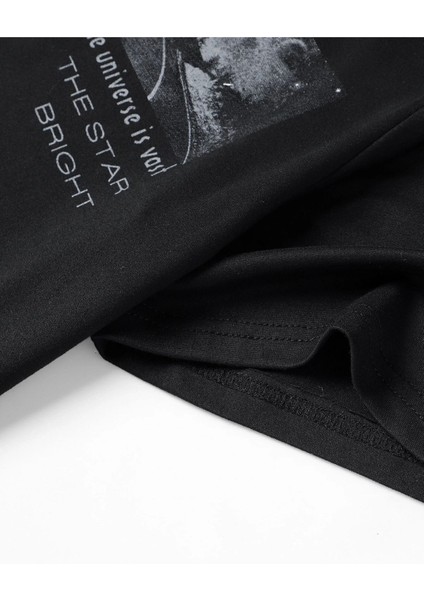 Unisex Nasa Baskılı Pamuklu Bisiklet Yaka Kısa Kollu %100 Pamuk Oversize A++ T-Shirt fırsatları