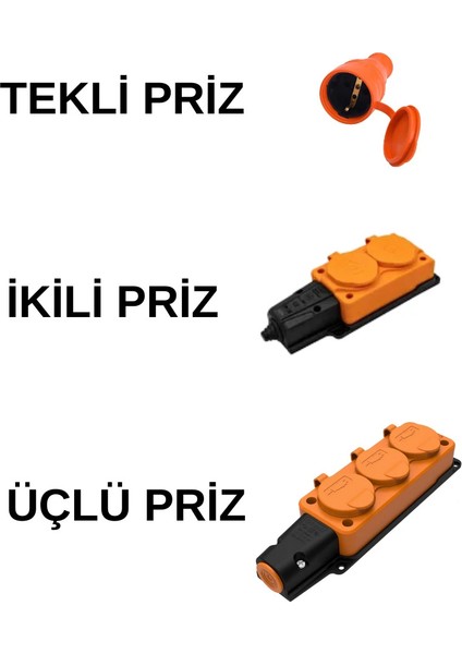 Citroen Ami ve Fiat Topolino Ac Şarj Kablosu, 3mt Uzatmalı, Ac (Tekli, Ikili, Üçlü Priz Seçenekleri ) fırsatları