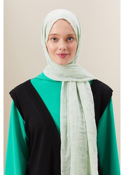 Mint Yeşili Gül Comfort Line Şal