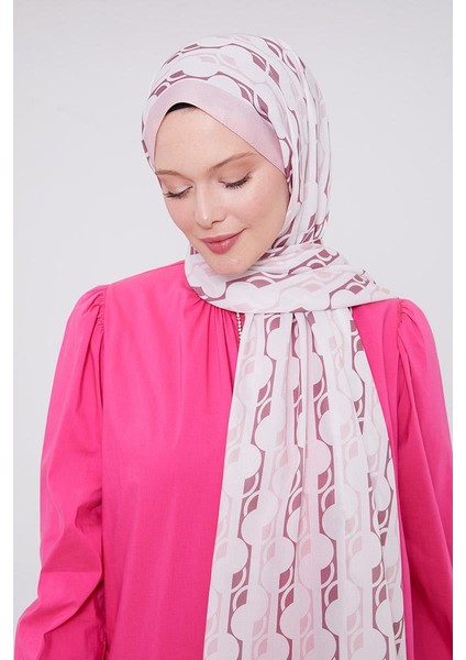 Pudra Geometrik Desen Mono Şal fırsatları