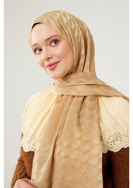 Gold Ay Desen Jakarlı Elegance Şal modelleri