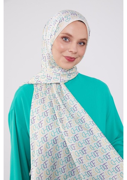 Bej Harf Desen Brand Şal