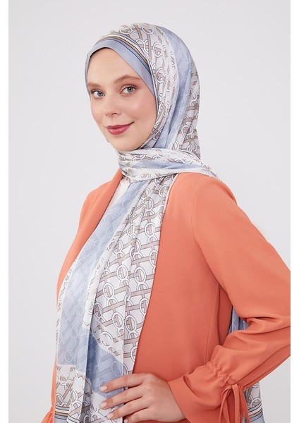 İndigo Şeritli Halka Desen Brand Şal fiyatları