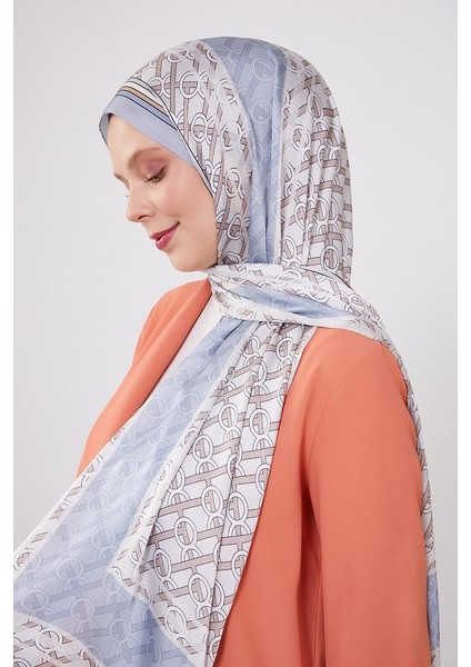 İndigo Şeritli Halka Desen Brand Şal modelleri