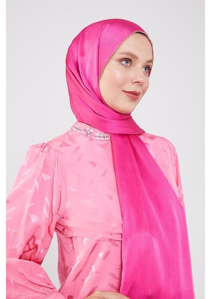 Fuşya Yanları Taş Şeritli Brilant Şal fırsatları