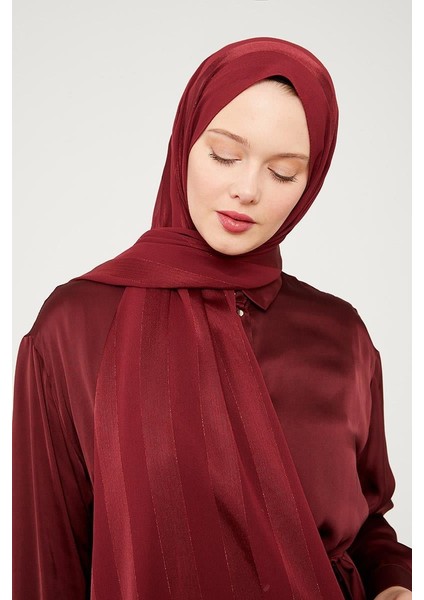 Bordo Sim Şeritli Tokyo Şal fırsatları