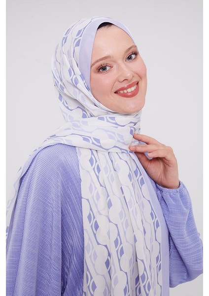 A.Lila Geometrik Desen Mono Şal fiyatları