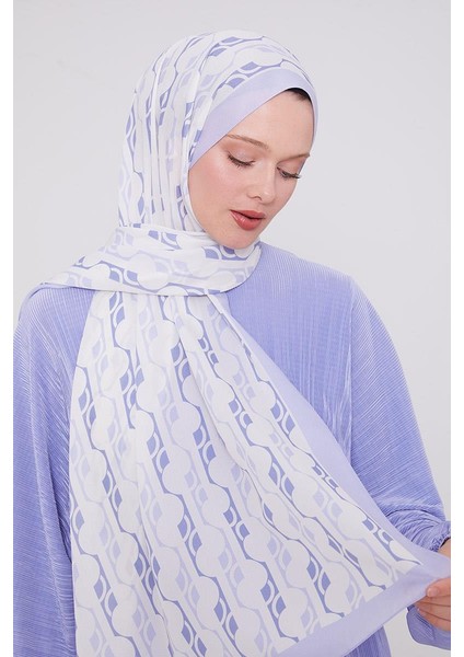 A.Lila Geometrik Desen Mono Şal modelleri