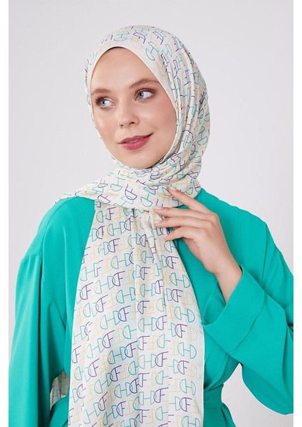 Bej Harf Desen Brand Şal modelleri