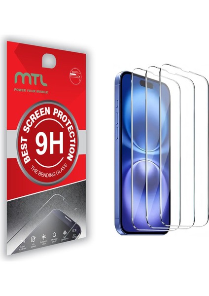 Iphone 16 Uyumlu Kırılmaz Ekran Koruyucu Cam 3'lü Set