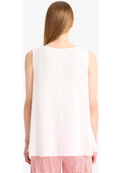 Yuvarlak Yaka Beyaz Plaj Üstü-Fall in Love D9762AX25SM indirimleri