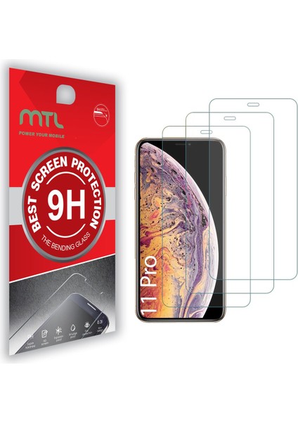 Iphone 11 Pro Uyumlu Kırılmaz Ekran Koruyucu Cam 3'lü Set