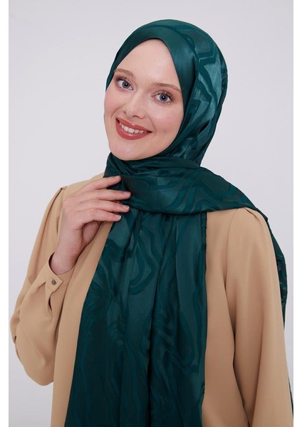 Zümrüt Soyut Desen Deluxe Devore Şal