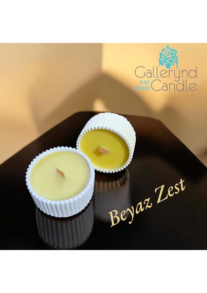Beyaz Zest Doğal Soya Mumu Beton Mumlukta
