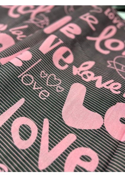 1 Metre Love Desen | Çarşaflık,nevresimlik,yastıklık Kumaş | EN:240 cm | Ranforce Kumaş(1metre)