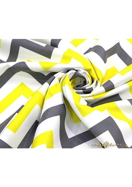 1 Metre Sarı Zikzak | Çarşaflık,nevresimlik,yastıklık Kumaş | EN:240 cm | Ranforce Kumaş(1metre)
