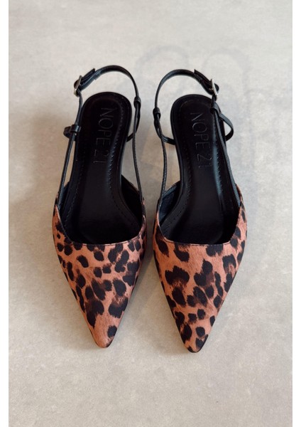 Cherry Leopar Desenli Mini Topuklu Ayakkabı indirimleri