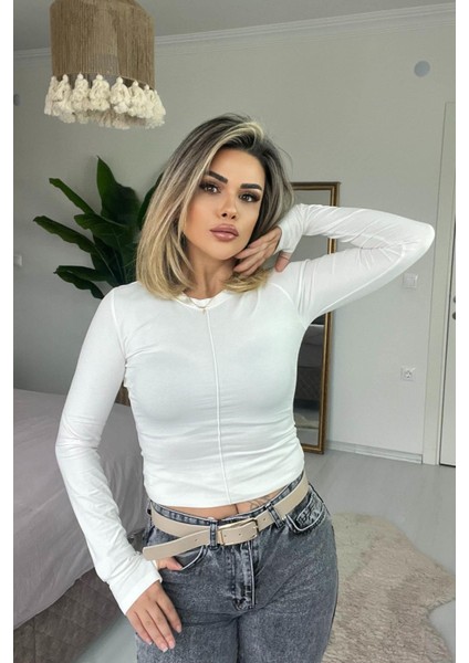 Önü Dikişli Buluz Beyaz fiyatları