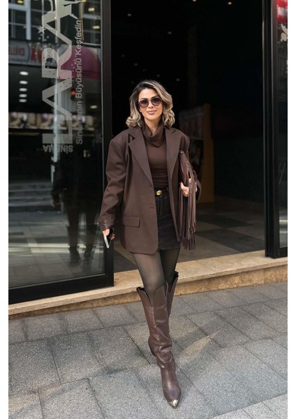 Kaplamalı Mini Etek Acı Kahve modelleri