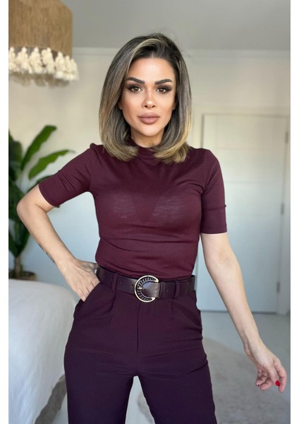Yarım Balıkçı Penye Body Bordo modelleri