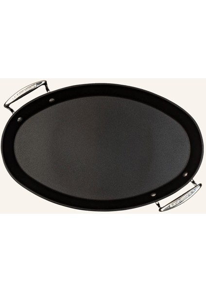 Oval Gusseisen Tava, 40 cm Emaye, Indüksiyon Uyumlu