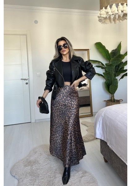 Leopar Saten Çan Etek Leopar indirimleri