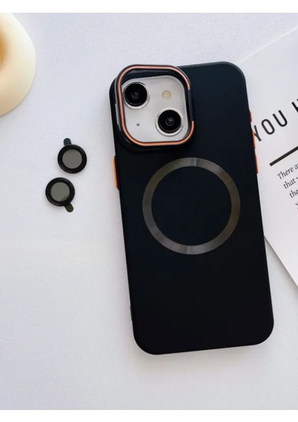 Apple - iPhone 16 Pro Max Zebana 2in1 Titanium Rubber Kılıf + Kamera Lens Koruma Camı