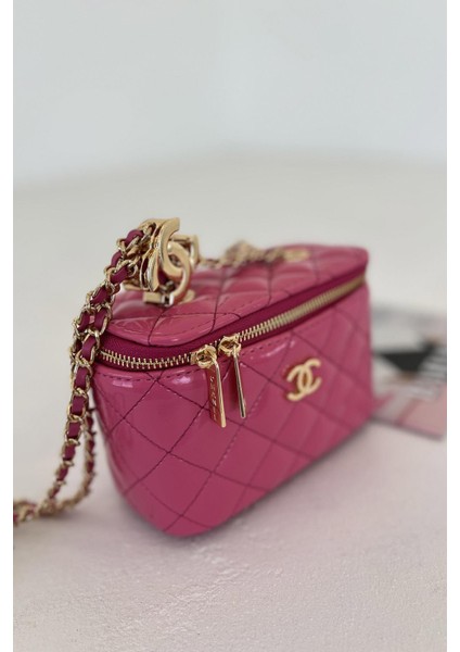 Ayarlanabilir Askılı Mini Kutu Çanta Pembe