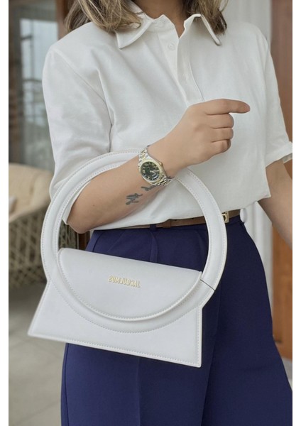 Halka Askılı Jacquemus Çanta Beyaz