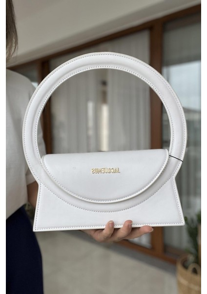 Halka Askılı Jacquemus Çanta Beyaz